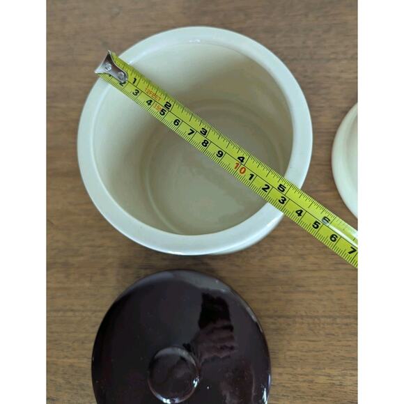 Vintage Holiday Designs USA Canister Set Of 3 Ceramic Brown White Floral Cut Out - Picture 12 of 15